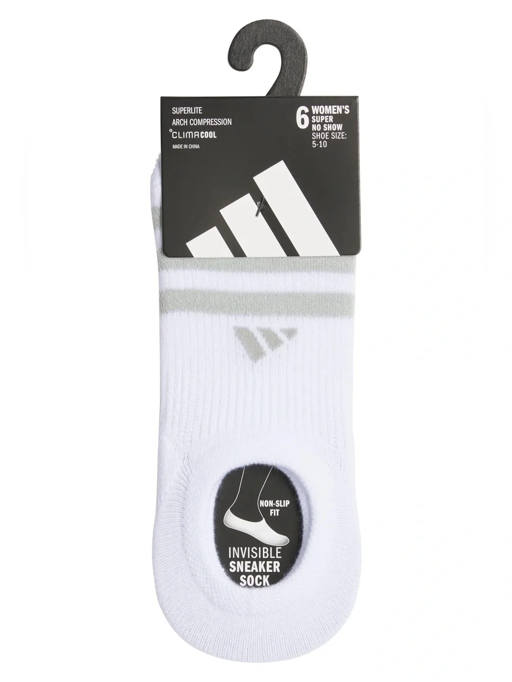 NWOT! Adidas Superlite 3.0 6-Pack No-Show Socks Size Medium (5-10)